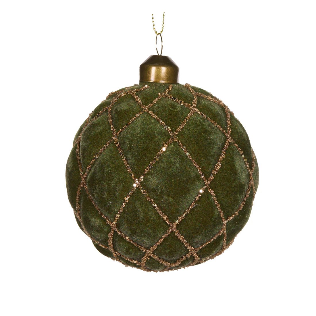 LUXE GREEN VELVET QUILT BAUBLE - Pure Apotheca