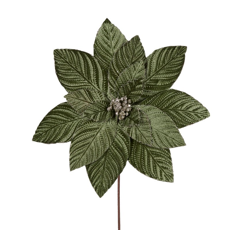 LUXE MINT VELVET EMBOSSED POINSETTIA - Pure Apotheca