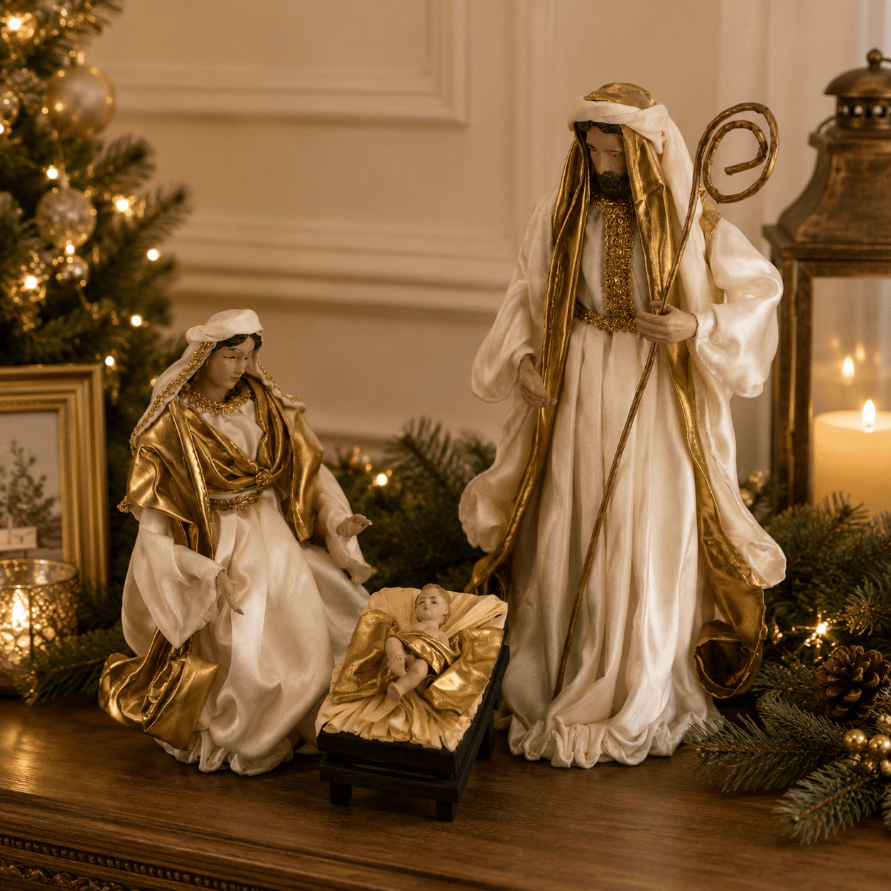 Luxe Nativity 3 Piece Set Ivory Gold - Pure Apotheca