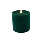 LUXE VELVET CANDLE LED 10X10 GREEN SML - Pure Apotheca