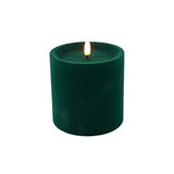 LUXE VELVET CANDLE LED 10X10 GREEN SML - Pure Apotheca