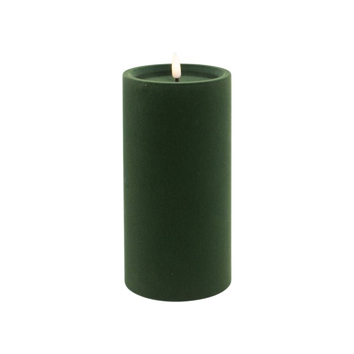 LUXE VELVET CANDLE LED GREEN 20X10 - Pure Apotheca