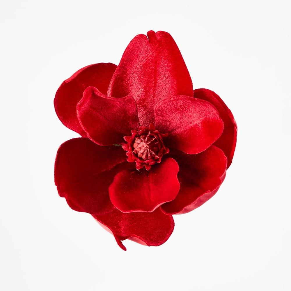 Luxe Velvet Clip On Magnolia Small Red - Pure Apotheca