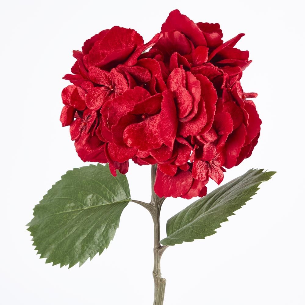 Luxe Velvet Hydrangea Stem Red - Pure Apotheca