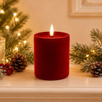 LUXE VELVET LED CANDLE 10X10 RED SML - Pure Apotheca