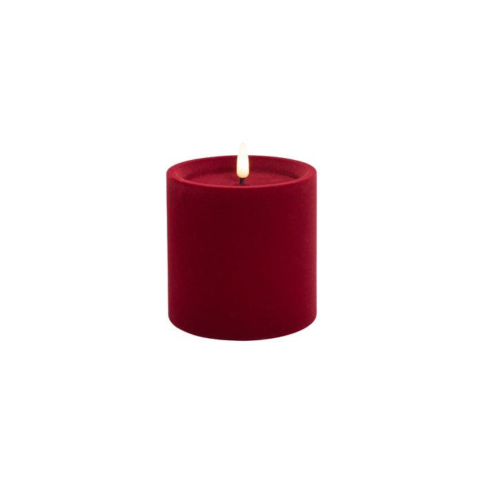 LUXE VELVET LED CANDLE RED 10X10 SML - Pure Apotheca