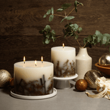 Luxury Handmade Forest Fir Botanical Christmas Pillar Candle - Pure Apotheca