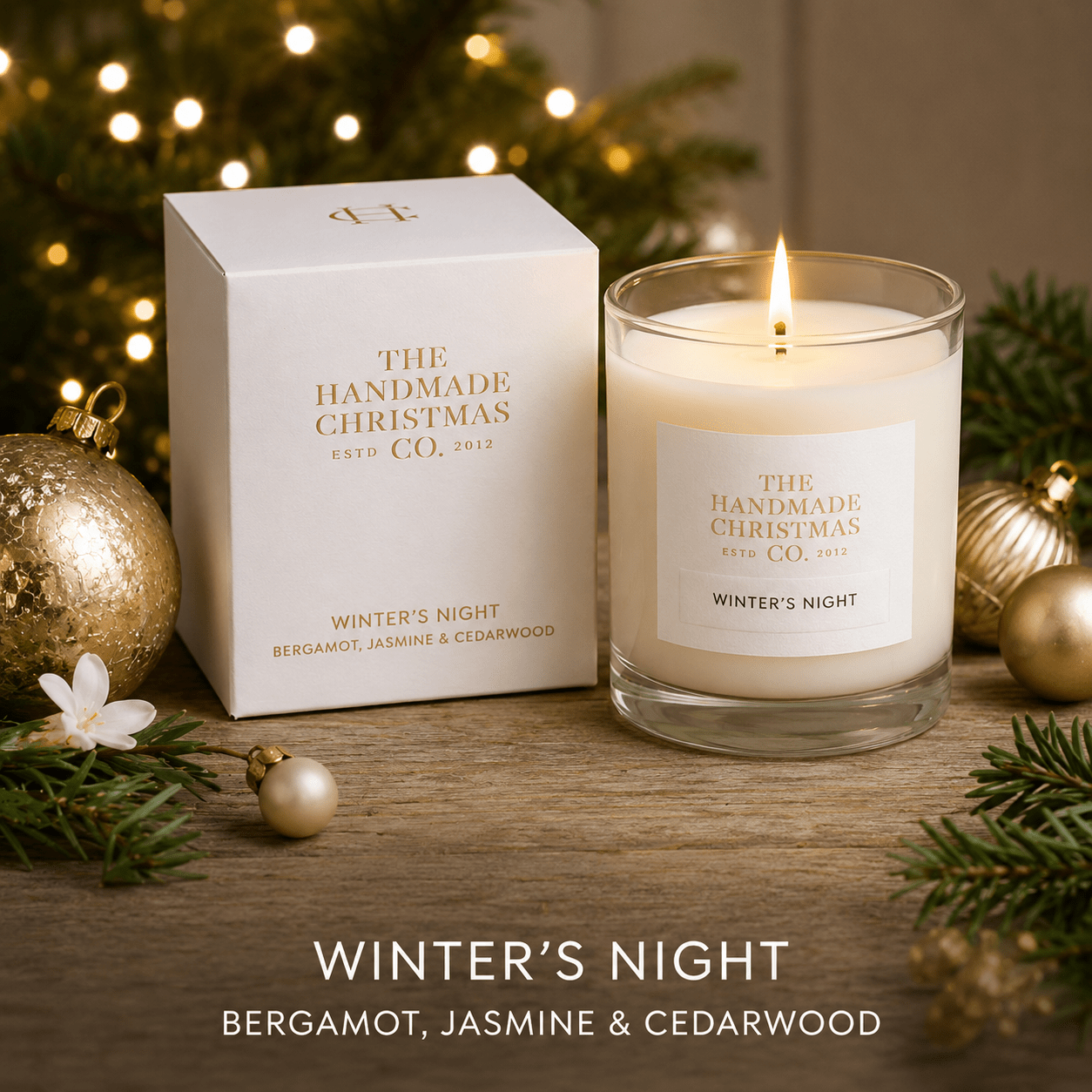 Luxury Handmade Soy Wax Christmas Candle - Winter’s Night - Pure Apotheca