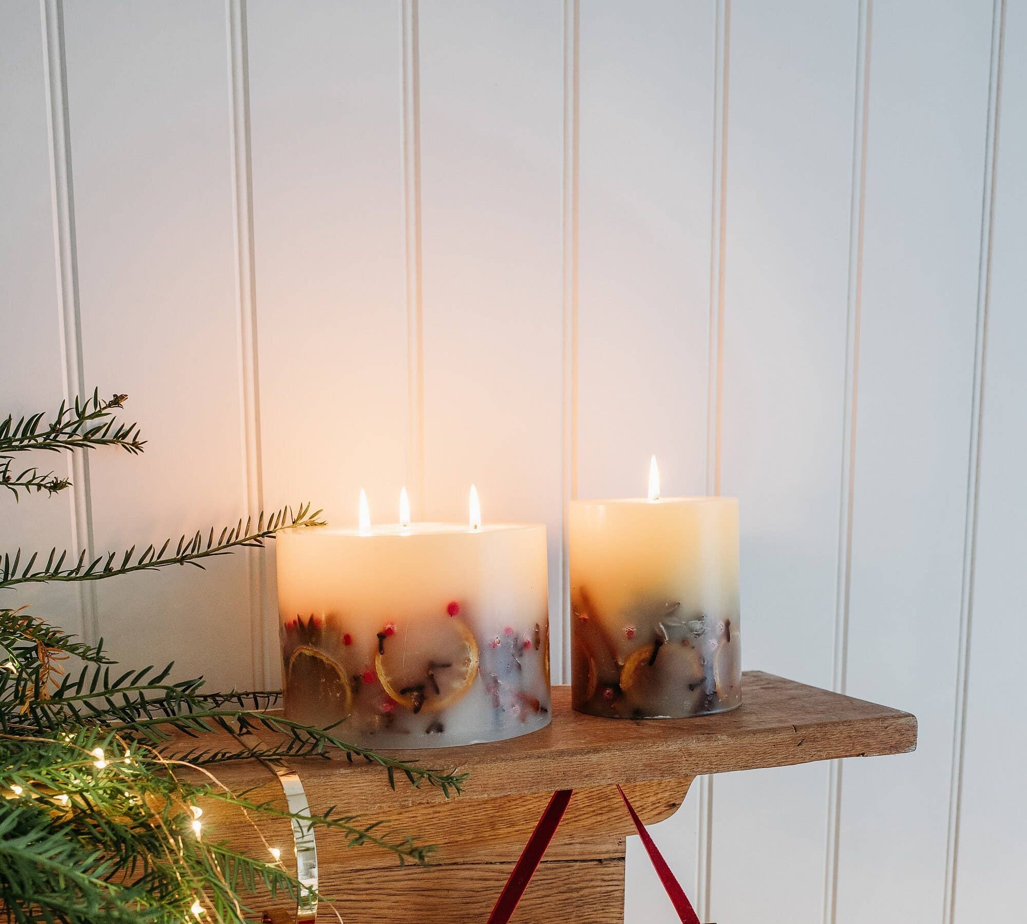 Luxury Handmade Winter Botanical Christmas Pillar Candle Soy - Pure Apotheca