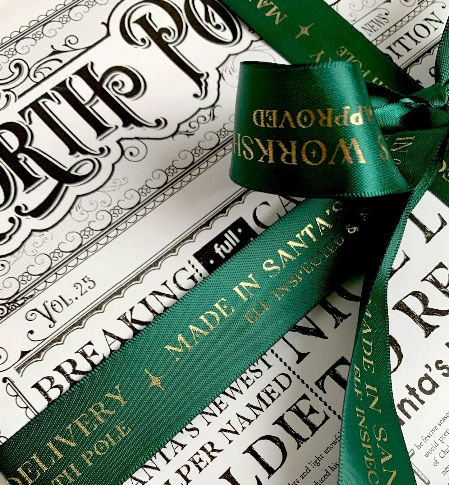 Made In Santa's Workshop Christmas Bottle Green Ribbon - 3m - Pure Apotheca