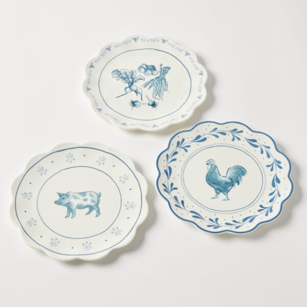 Maison Bleue Side Plate - 3 Asst Designs - Pure Apotheca