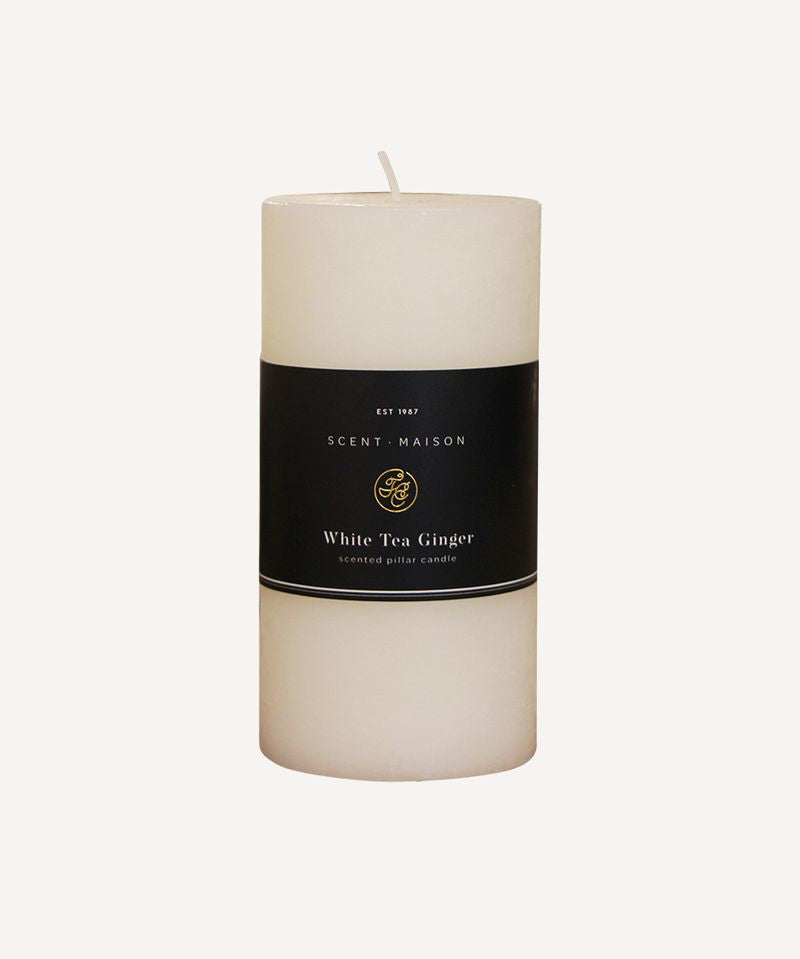 Maison Pillar Candle White Tea Ginger 3x6” - Pure Apotheca