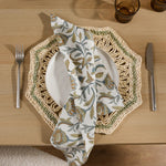 MAJORCA NATURAL/GREEN WOVEN PLACEMAT 35X35CM - Pure Apotheca