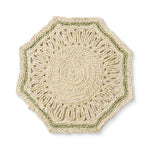 MAJORCA NATURAL/GREEN WOVEN PLACEMAT 35X35CM - Pure Apotheca