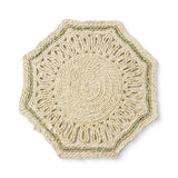 MAJORCA NATURAL/GREEN WOVEN PLACEMAT 35X35CM - Pure Apotheca