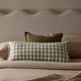 MALDON GREEN CHECK CUSHION 35x70CM - Pure Apotheca