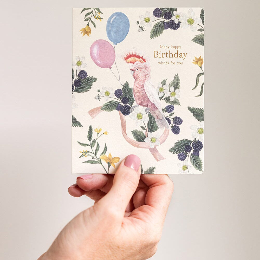Many Happy Birthday Wishes for You Cockatoo Card - Pure Apotheca