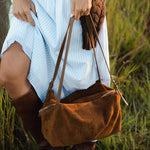 Marissa Suedette Shoulder Bag Cognac - Pure Apotheca