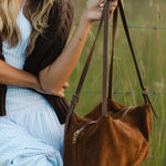 Marissa Suedette Shoulder Bag Cognac - Pure Apotheca