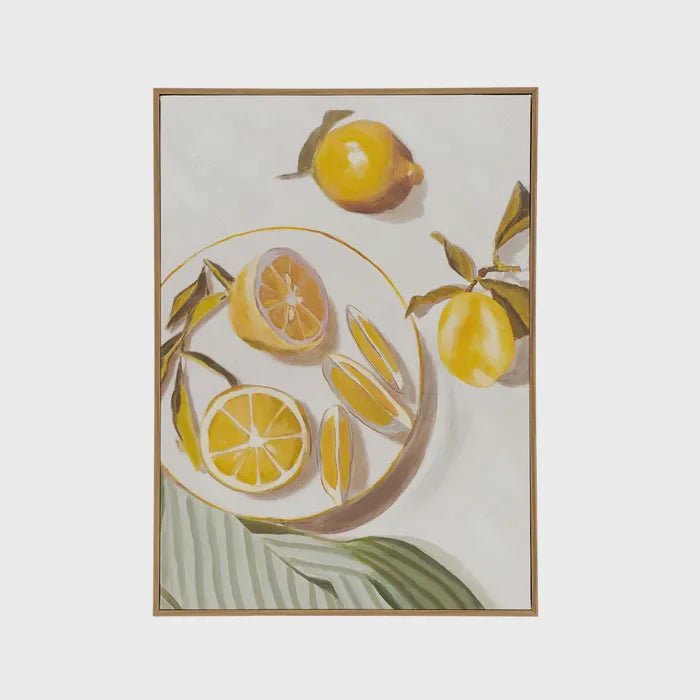 Matin Lemons Oil Painting Oak Frame 40x55cm - Pure Apotheca