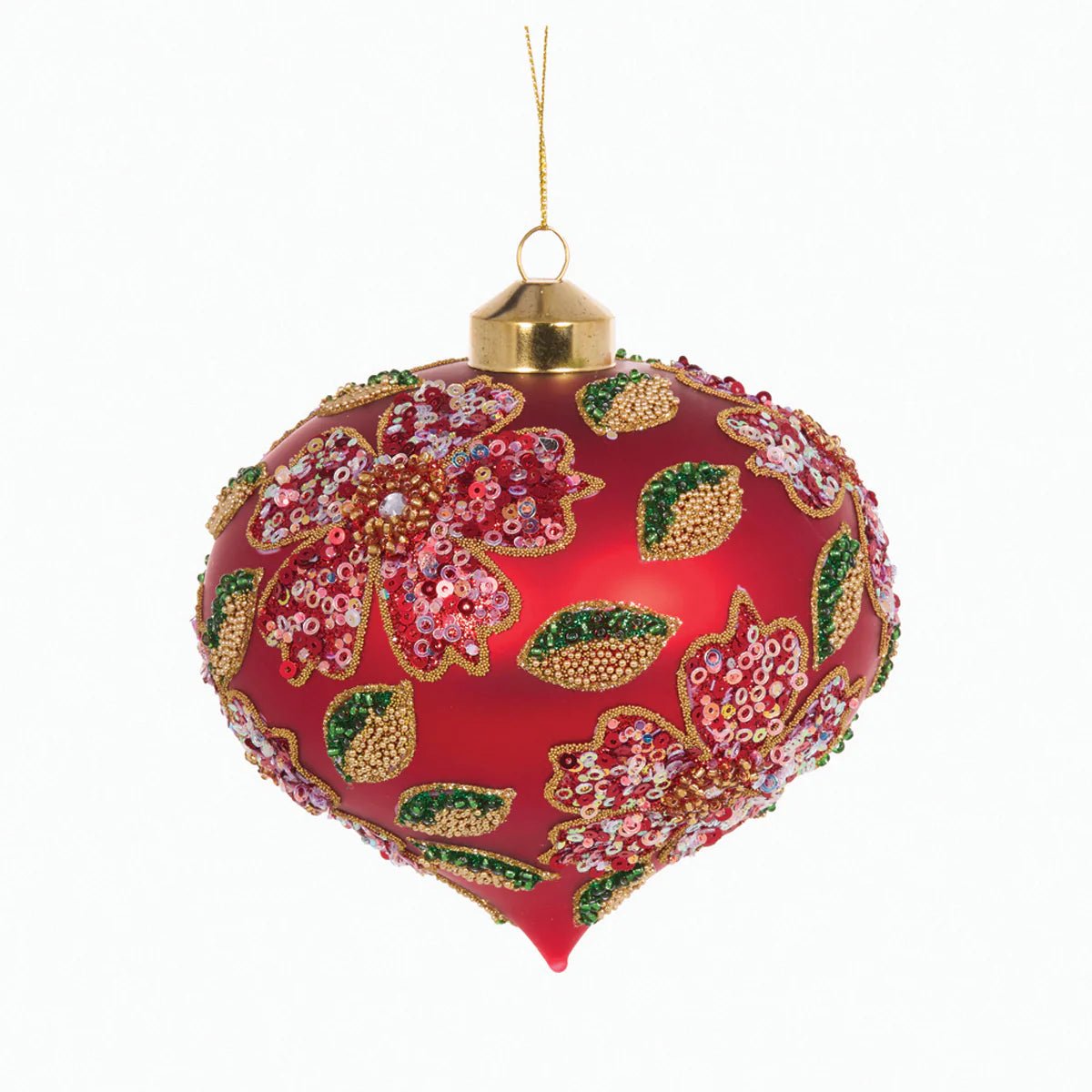 MATTE BEADED POINSETTIA ONION BAUBLE - Pure Apotheca