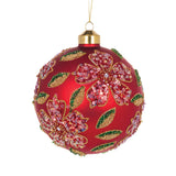 MATTE BEADED POINSETTIA ROUND BAUBLE - Pure Apotheca