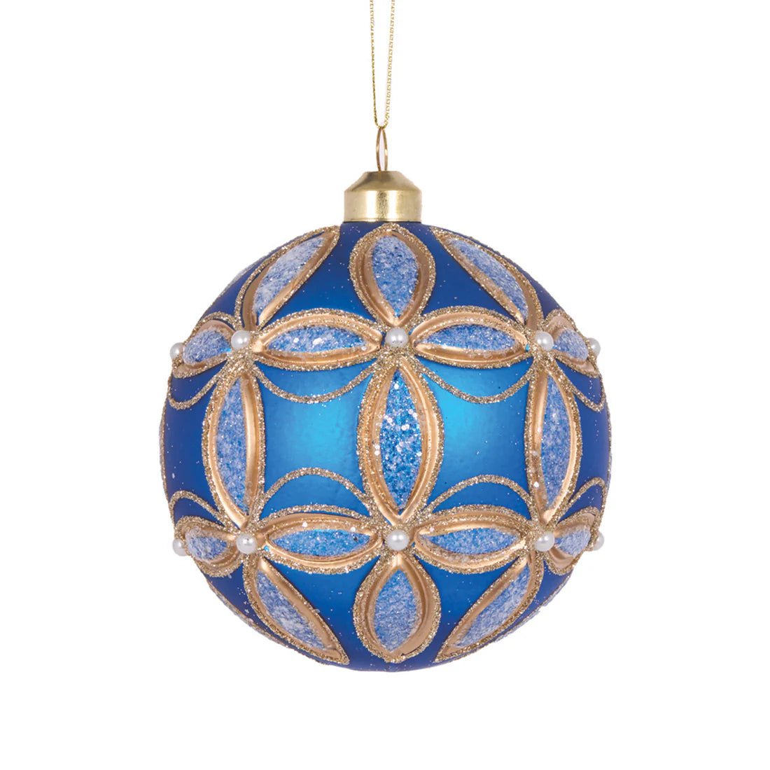 MATTE BLUE EMBOSSED FLEUR BAUBLE - Pure Apotheca