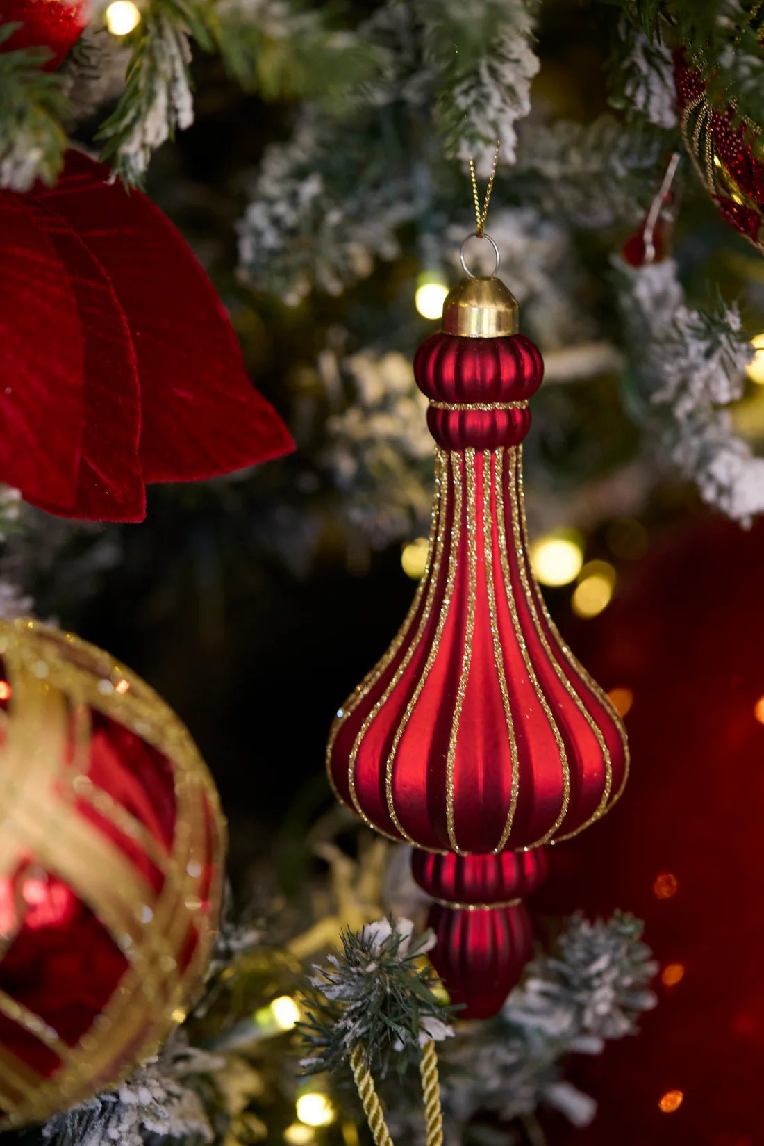 MATTE RED EMBELLISHED CHANDELIER FINIAL - Pure Apotheca