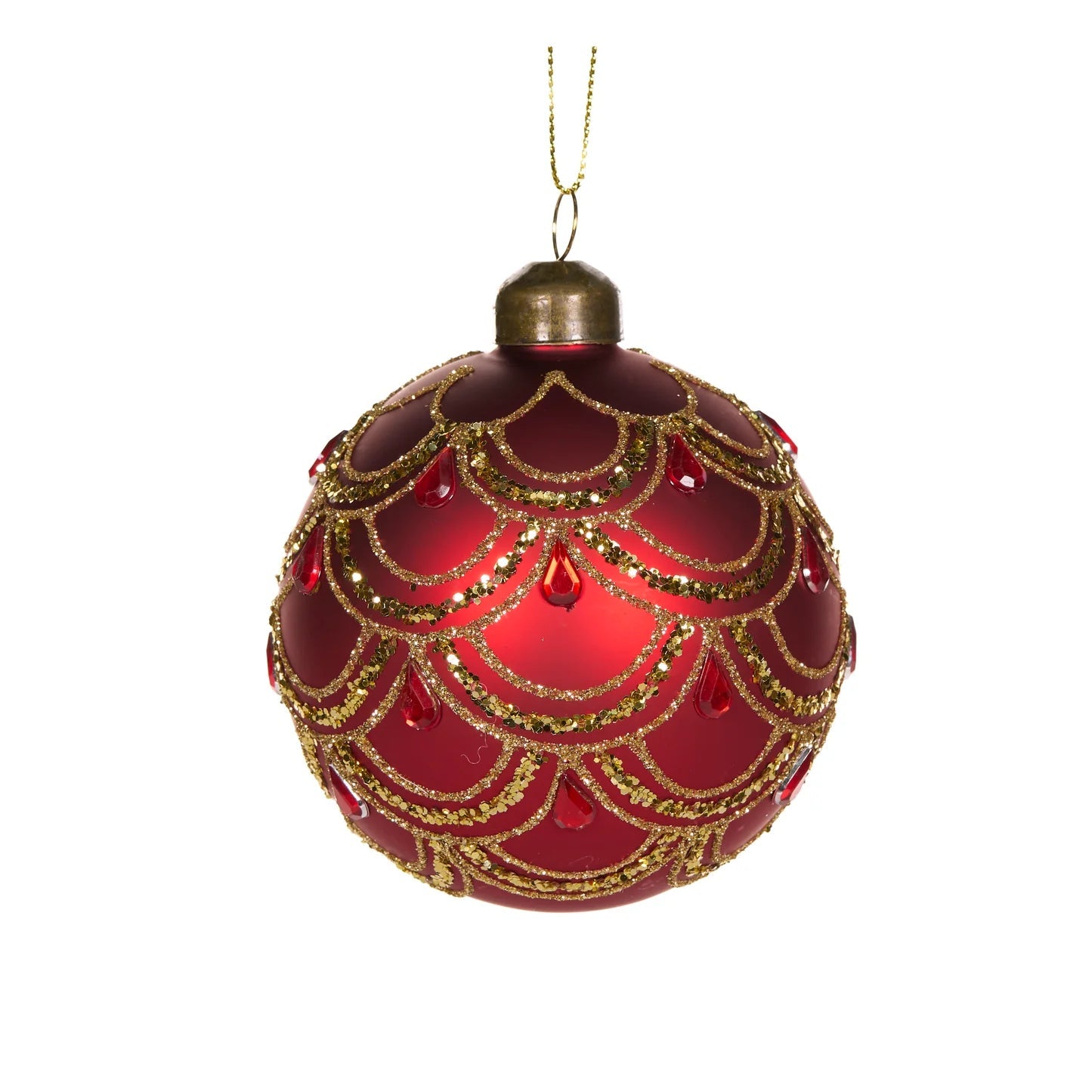 MATTE RED EMBELLISHED SCALLOP BAUBLE - Pure Apotheca