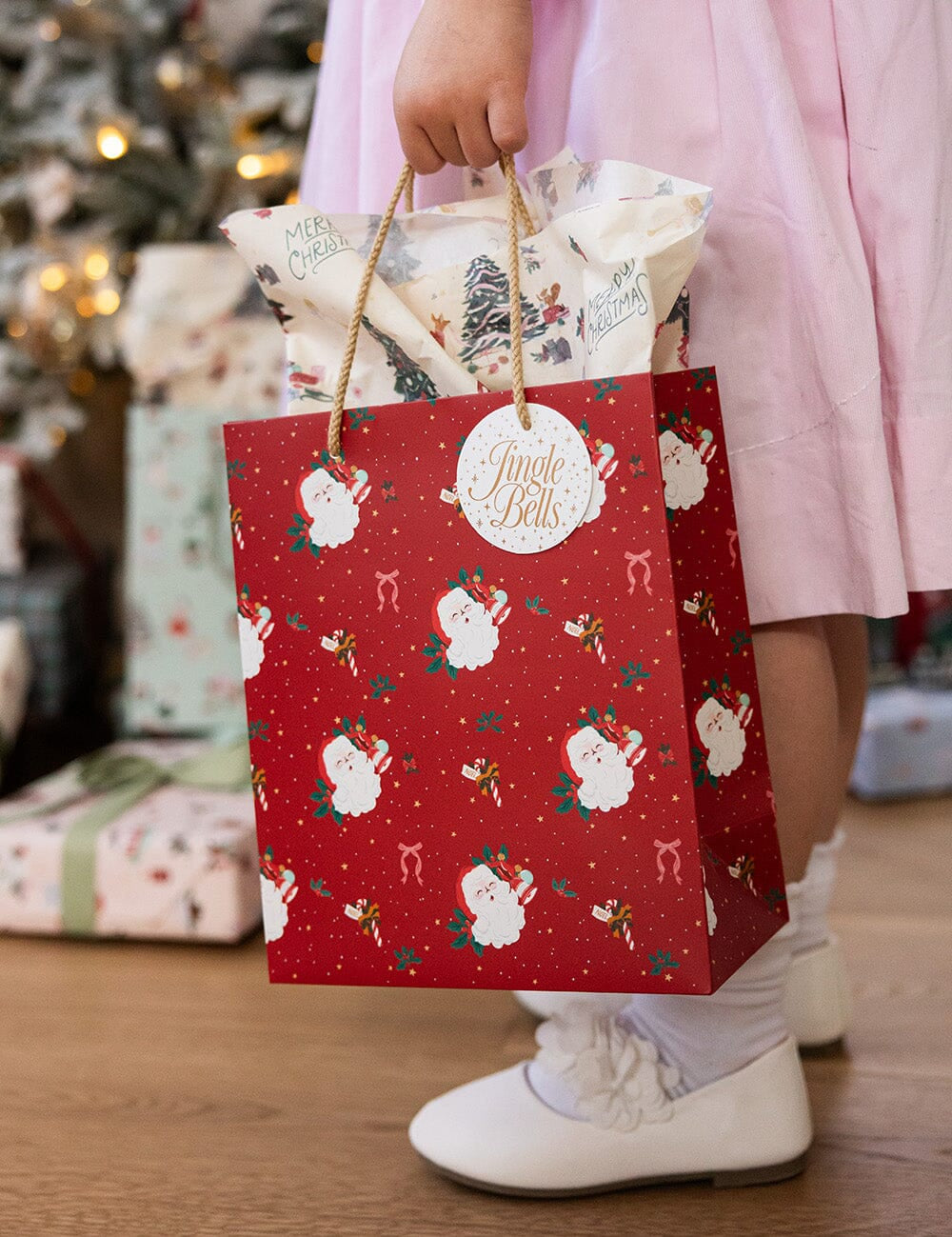 Medium Gift Bag - Jingle Bells - Pure Apotheca