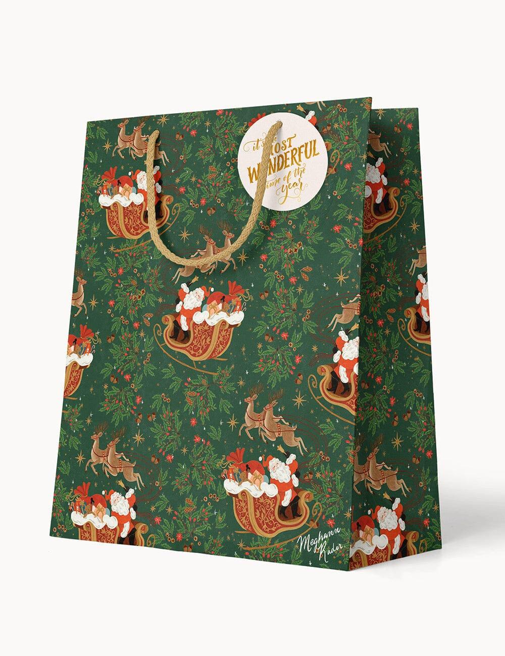 Medium Gift Bag - Santa Sleigh - Pure Apotheca