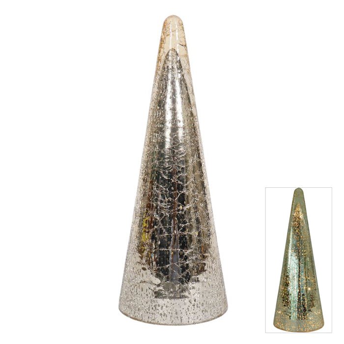 MERCURY GLASS LED CONE TREE GOLD LGE - Pure Apotheca