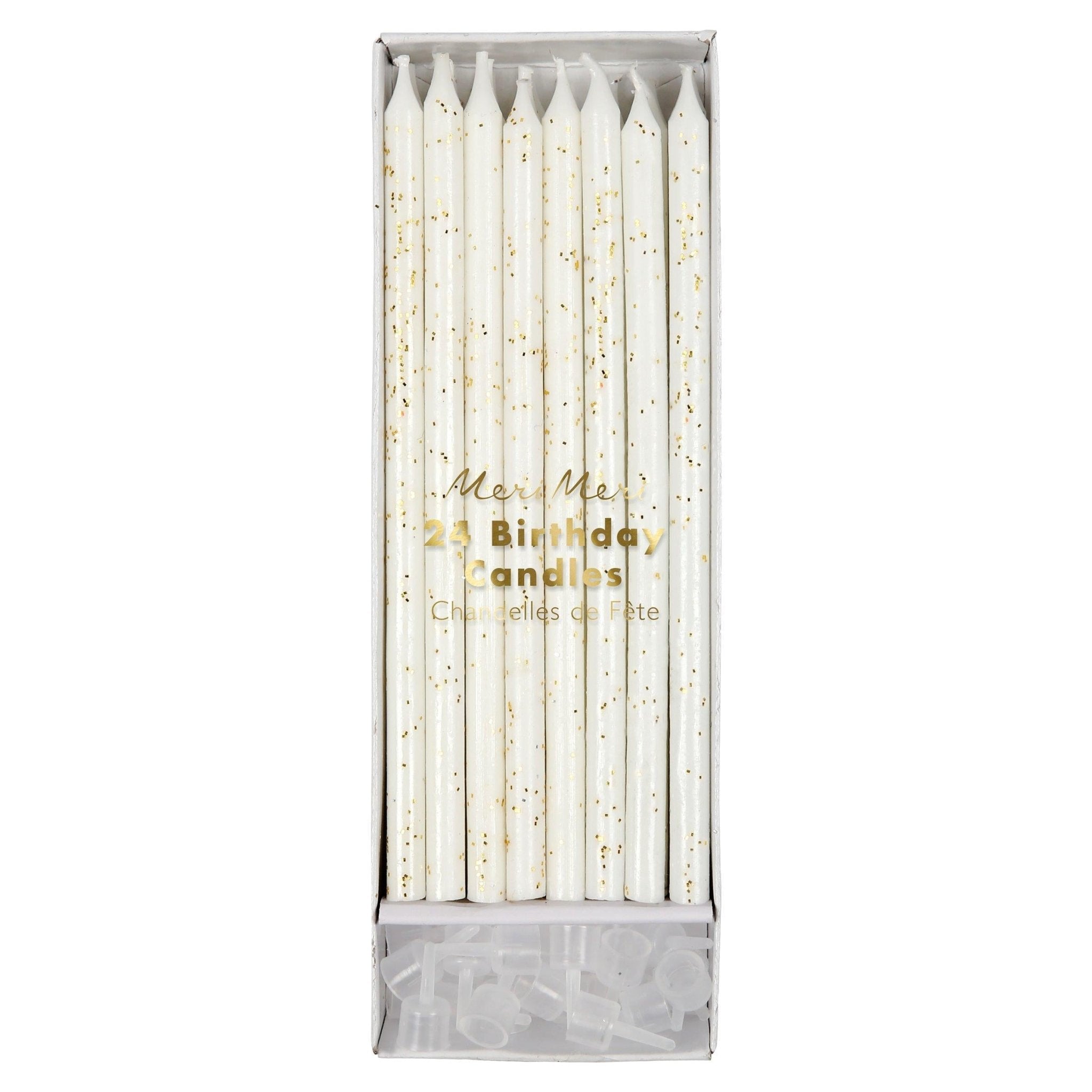 Meri Meri Gold Glitter Candles 24pk - Pure Apotheca
