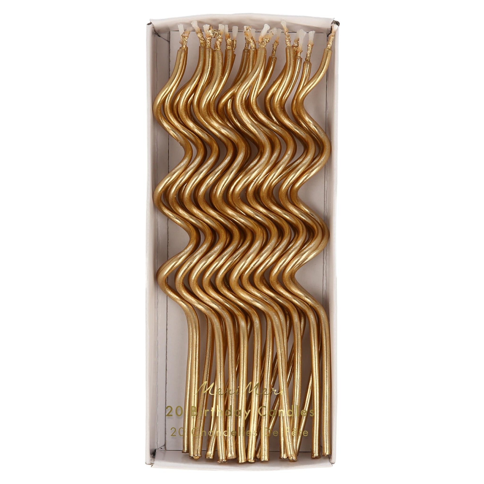 Meri Meri Gold Swirly Candles 20pk - Pure Apotheca