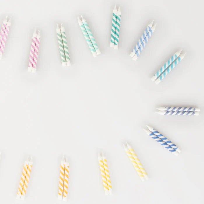 Meri Meri Rainbow Striped Mini Candles 50pk - Pure Apotheca