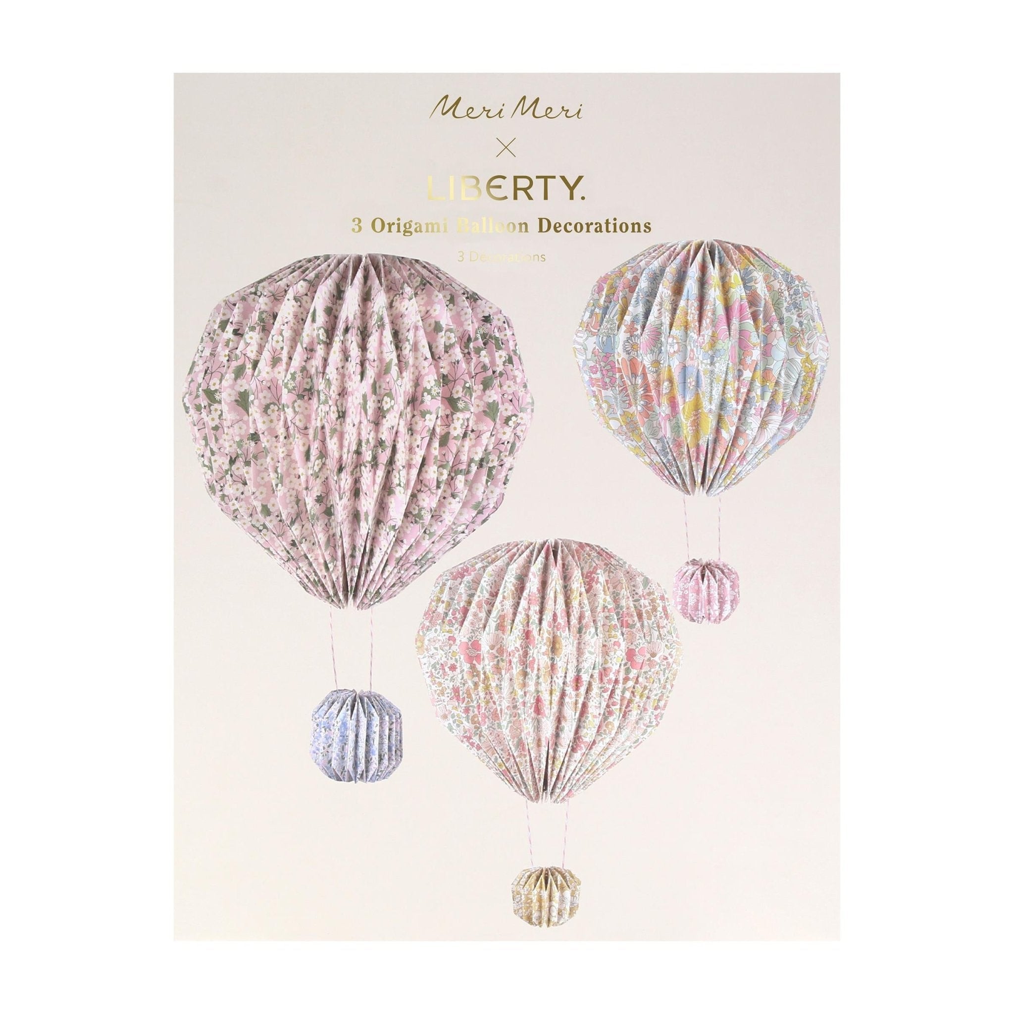 Meri Meri x Liberty Origami Balloon Decorations 3pk - Pure Apotheca