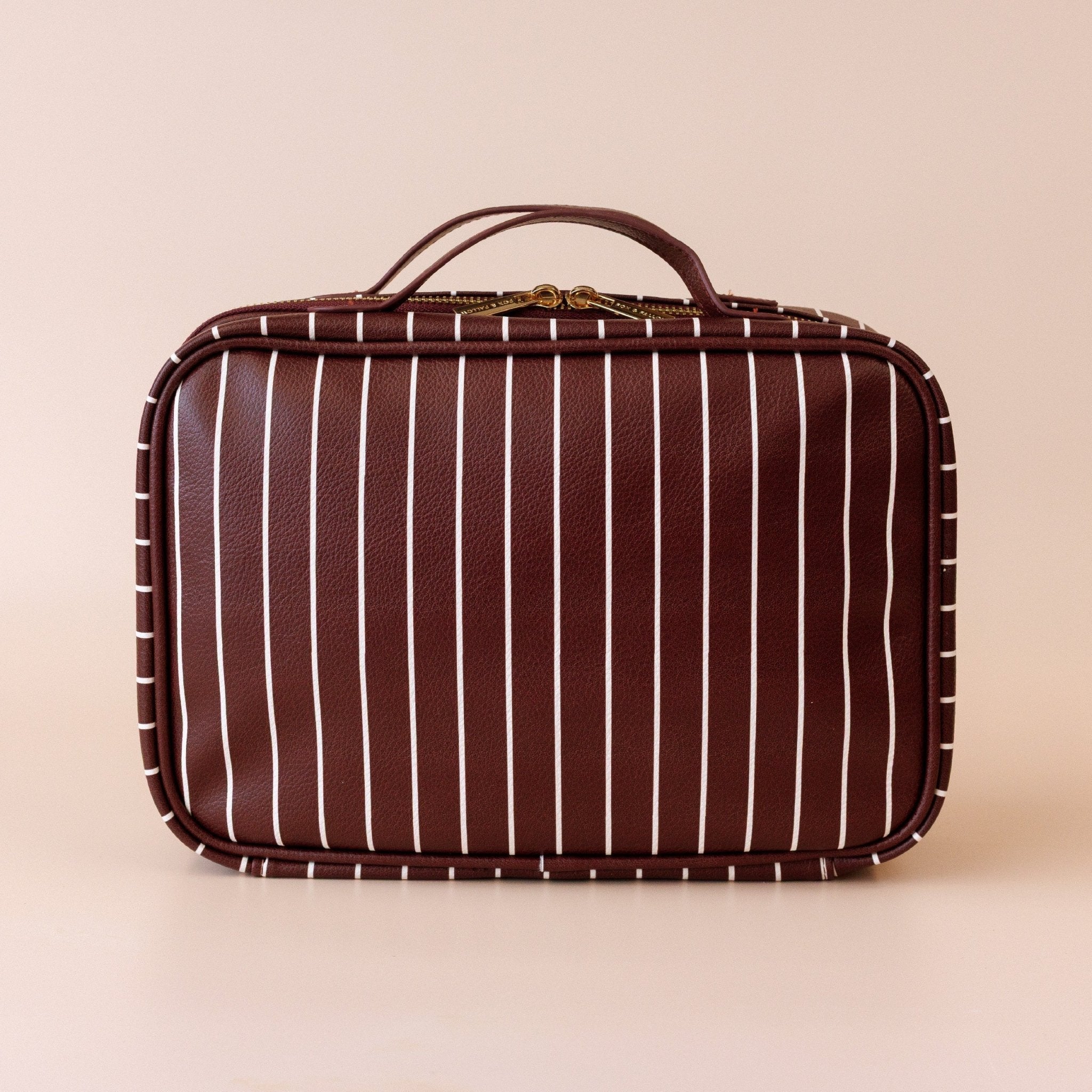 Merlot Pinstripe Cosmetic Bag - Pure Apotheca