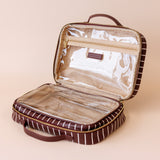 Merlot Pinstripe Cosmetic Bag - Pure Apotheca