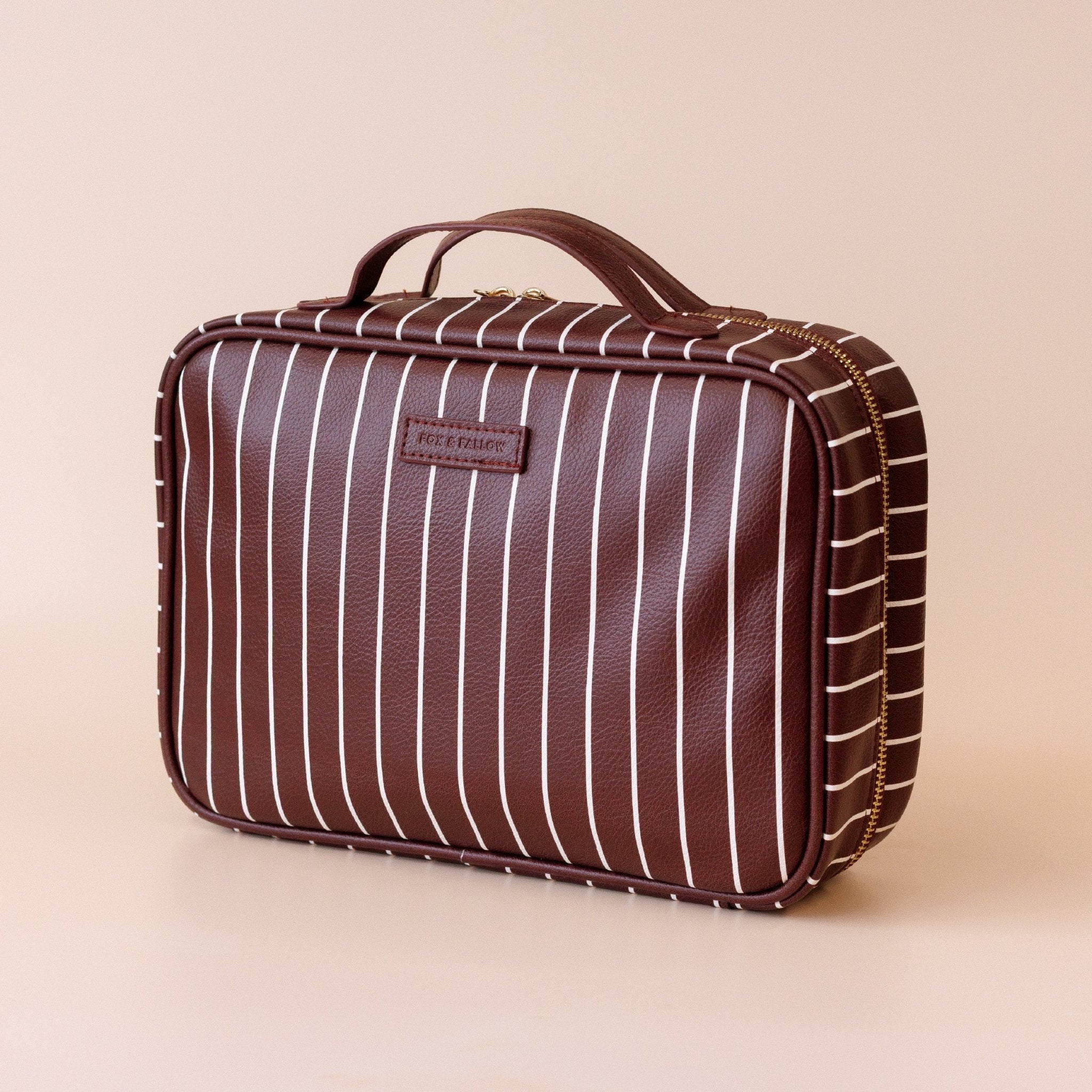 Merlot Pinstripe Cosmetic Bag - Pure Apotheca