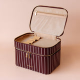 Merlot Pinstripe Vanity Case - The Classic - Pure Apotheca