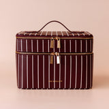 Merlot Pinstripe Vanity Case - The Classic - Pure Apotheca