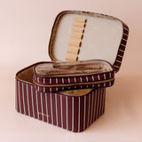 Merlot Pinstripe Vanity Case - The Classic - Pure Apotheca