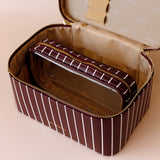 Merlot Pinstripe Vanity Case - The Classic - Pure Apotheca