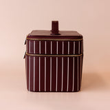 Merlot Pinstripe Vanity Case - The Classic - Pure Apotheca
