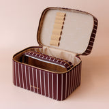 Merlot Pinstripe Vanity Case - The Classic - Pure Apotheca