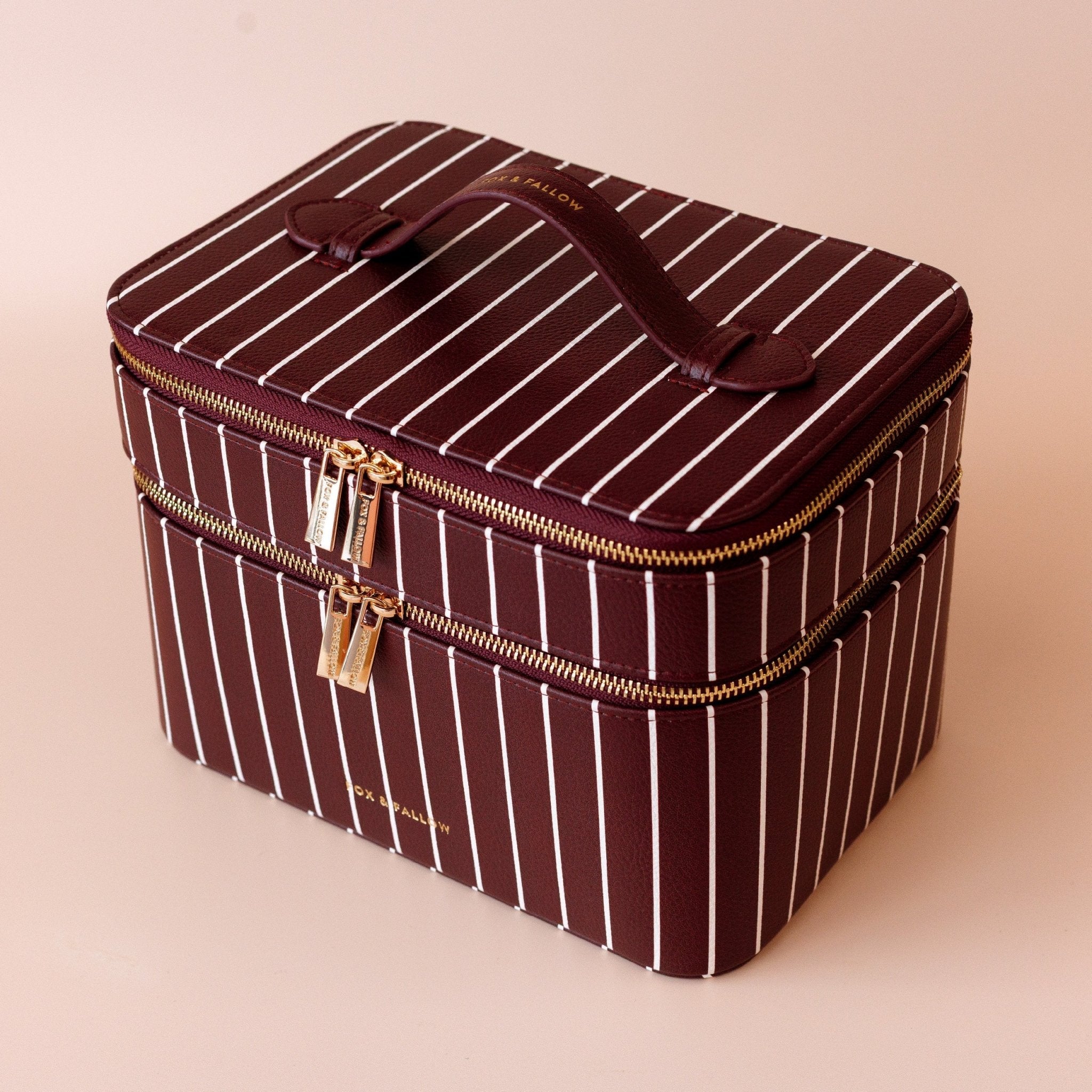 Merlot Pinstripe Vanity Case - The Classic - Pure Apotheca