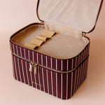 Merlot Pinstripe Vanity Case - The Classic - Pure Apotheca