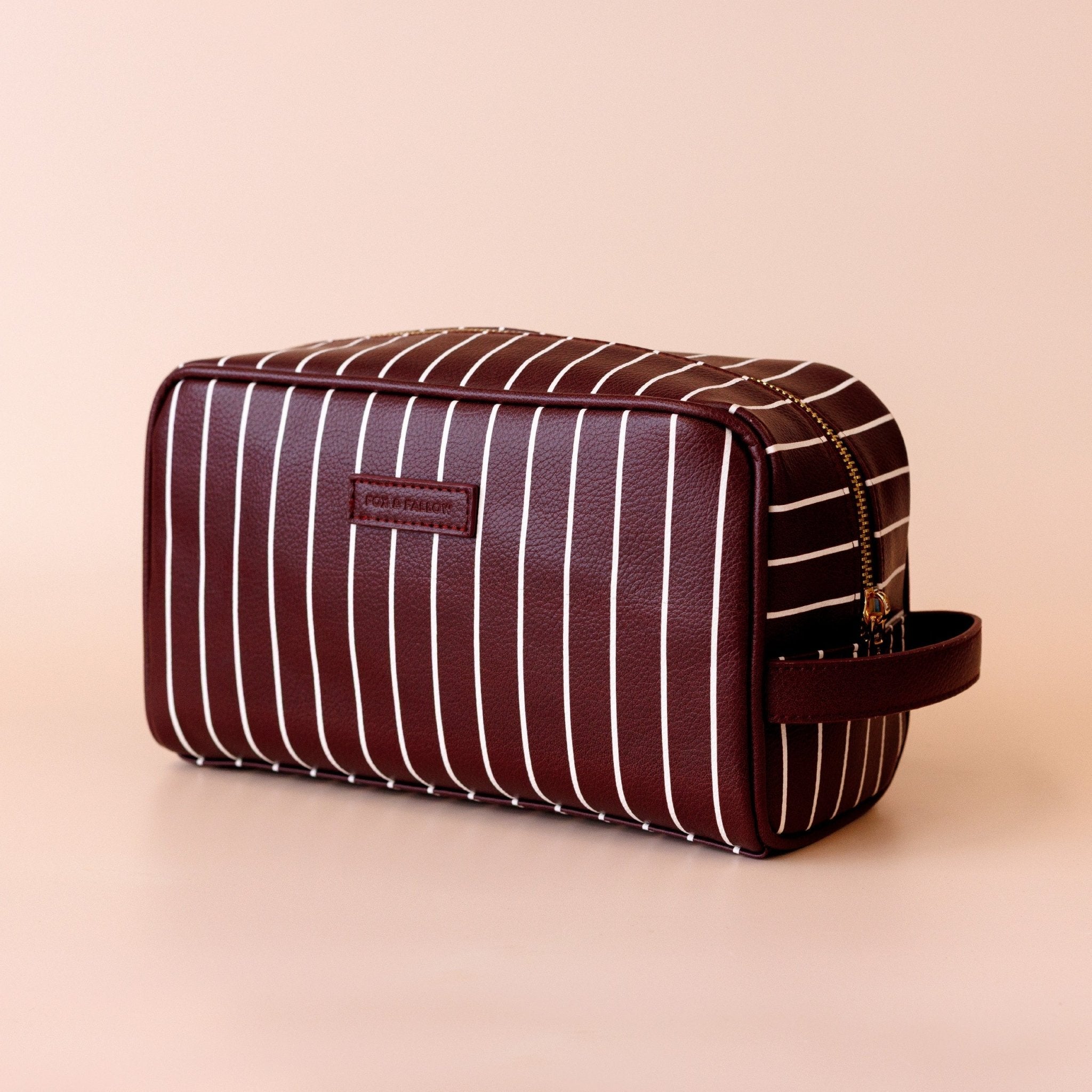 Merlot Pinstripe Wash Bag - Pure Apotheca