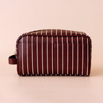 Merlot Pinstripe Wash Bag - Pure Apotheca