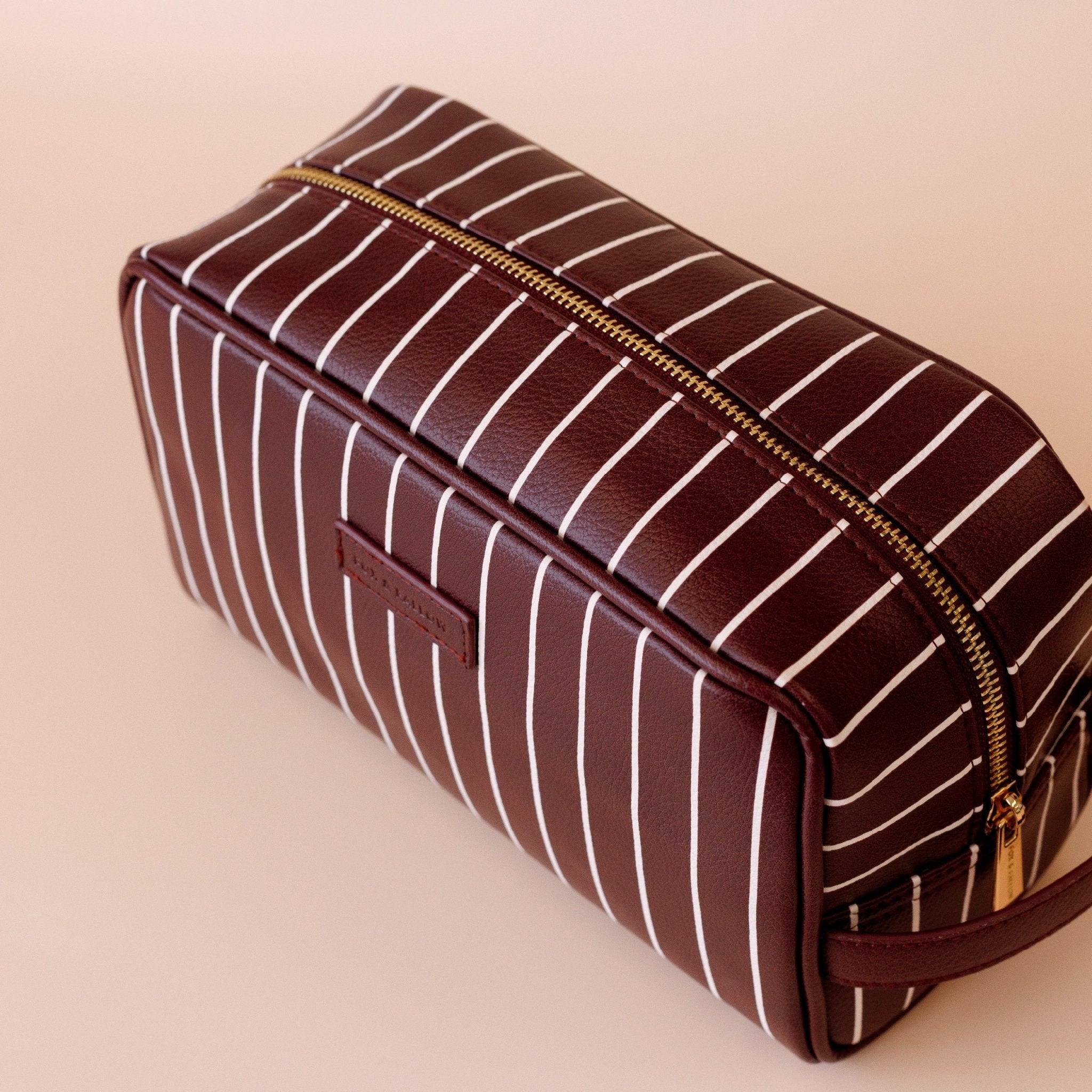 Merlot Pinstripe Wash Bag - Pure Apotheca